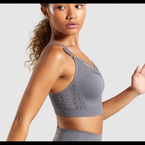 Gymshark Energy Seamless SportsBra in Smokey Grey - Picture 4 of 4